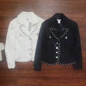 caché vtg LOT of 2 Western blazer trucker jacket whipstitch size S NWT